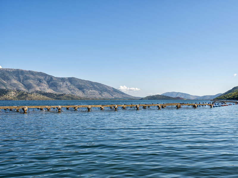 Parque Nacional de Butrint, lago de agua marina, Albania